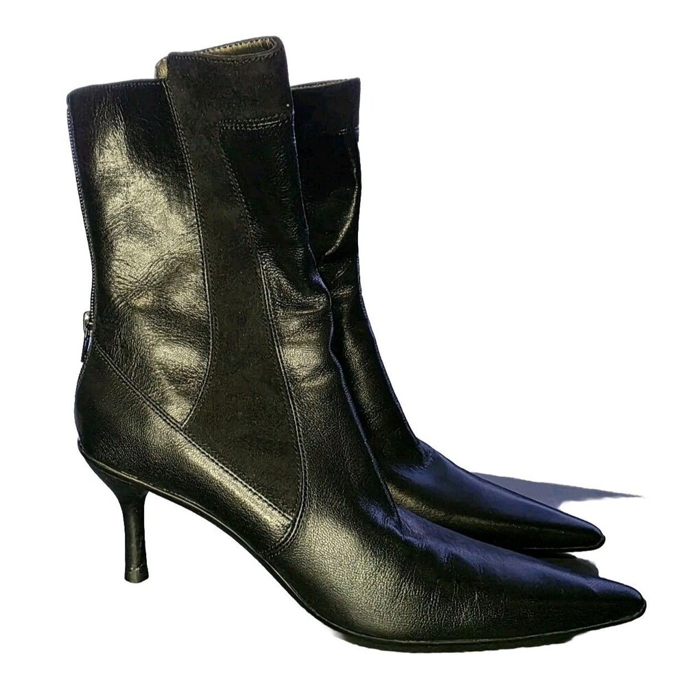 Reaction Kenneth Cole Women Cosican Toe Ankle Boots Sz US 7.5M Black Leather